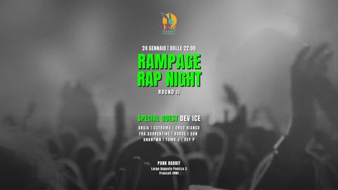Evento Rampage Rap Night - Round II al Pank Rabbit Frascati - Musica dal vivo, Live, Concerti, DJ Set, Karaoke, Jam Session, Cocktail, Drink, Cibo e Eventi